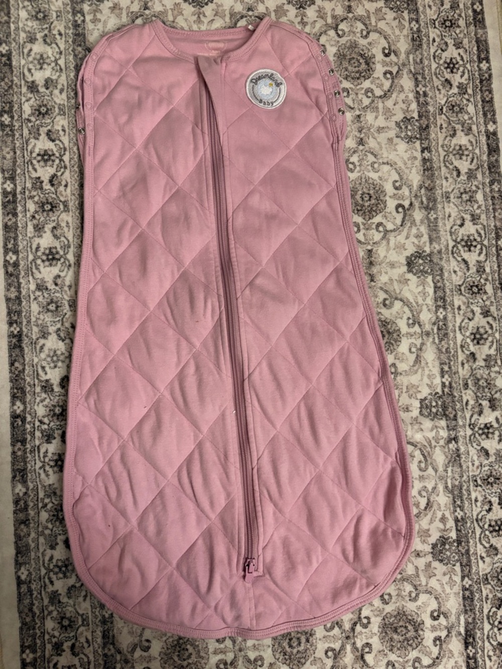 Quilted Mauve Baby Sleep Sack with Front Zip